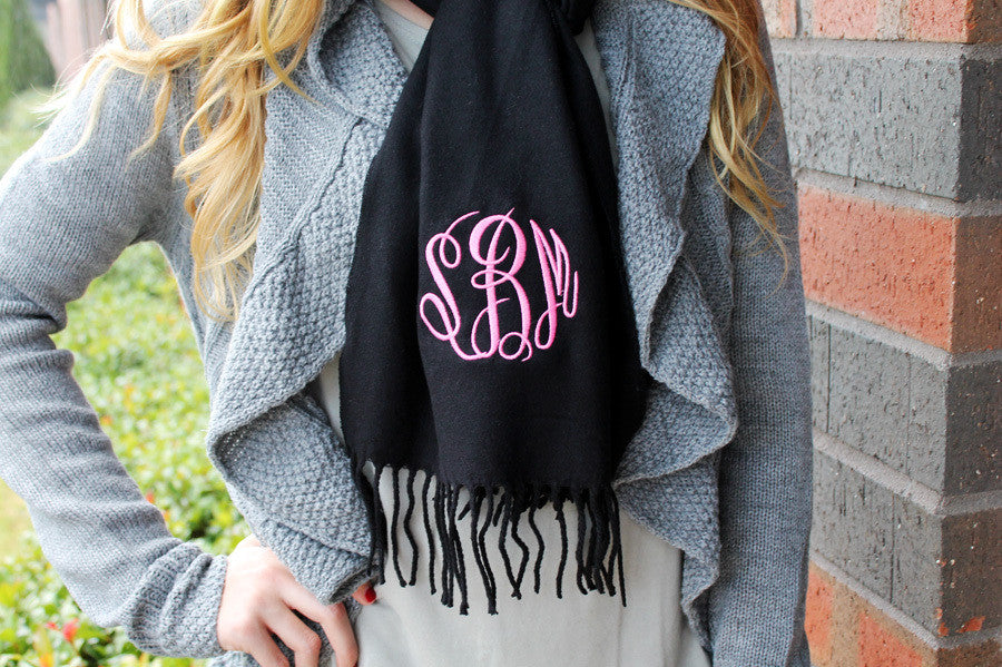 Monogrammed Cashmere Feel Scarf