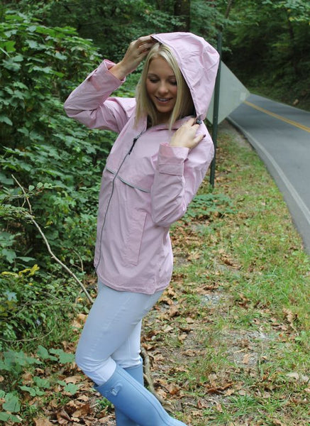 Monogrammed Pink New Englander Rain Jacket