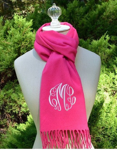 Monogrammed Cashmere Feel Scarf – Southern Touch Monograms